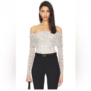 AFRM Maxine Bodysuit in Lace Plaid - XS